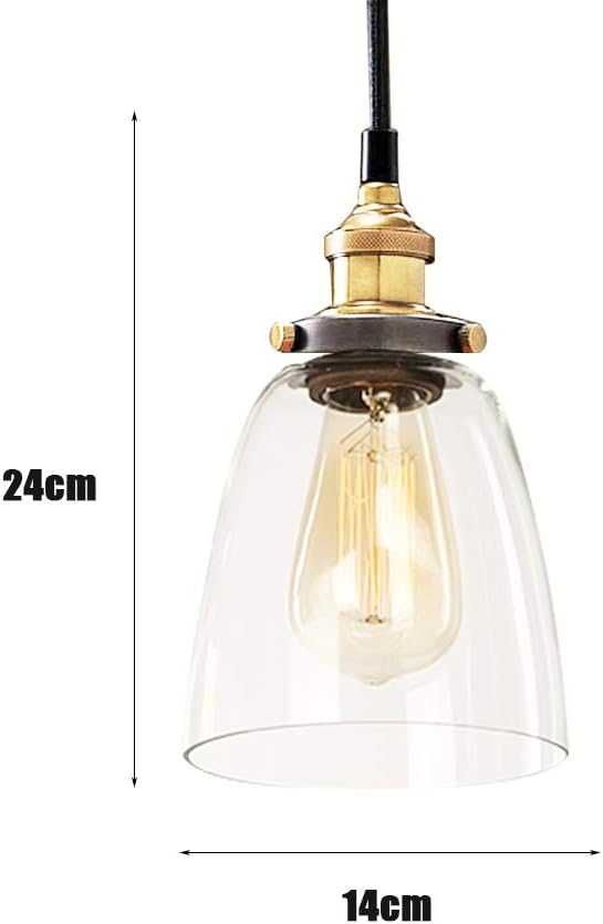 Chao Zan Klasyczna lampa wisząca w stylu vintage, szklana lampa