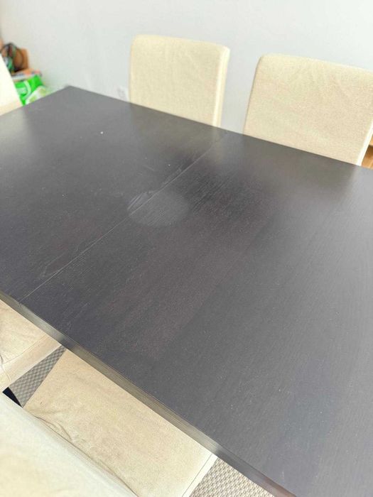 Conjunto mesa Bjursta + 6 cadeiras c/capa Henriksdal | IKEA