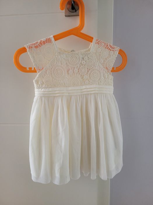 Sukienka tiulowa dla dziewczynki, biała, rozmiar 68, chrzest,święta