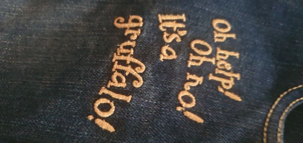 GRUFFALO spodnie jeansy z aplikacją i haftem 104