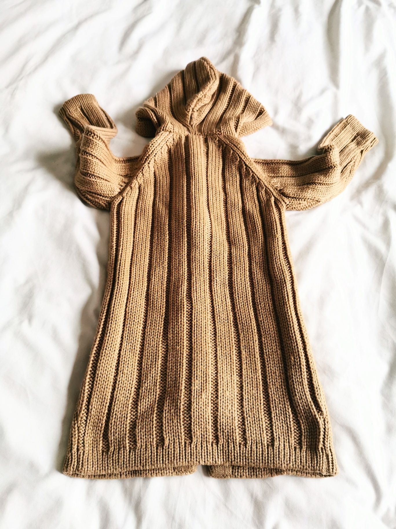 Długi sweterek płaszczyk dziewczynka 2-3l 98 cm Miss moda nowy