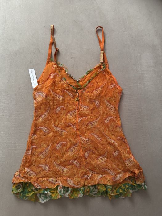 Koszulka bieliźniana pomarańowo-złota Canotte Donna IT S EU S