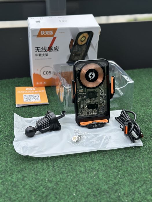 Uchwyt Samochodowy z kadowarka Bezprzewodowa 66w iPhone Samsung Xiaomi