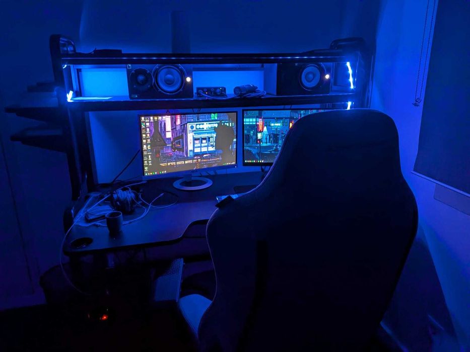 Secretária gaming + cadeira alpha gamer