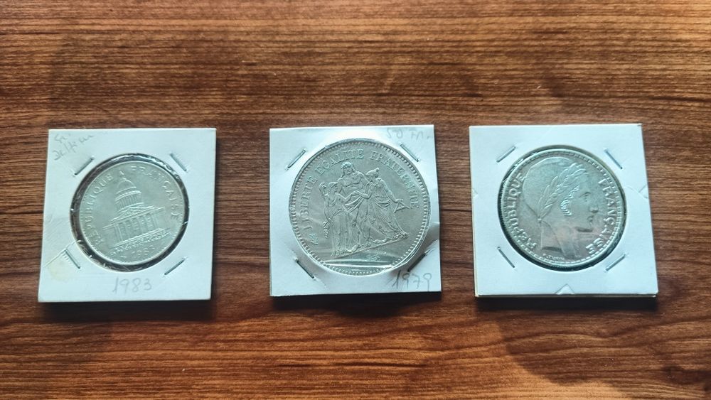 Moedas francos em prata