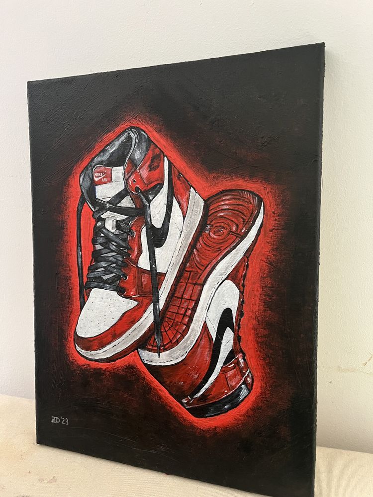 Obraz akryl na płótnie Buty Sneakers Jordan 1 High Chicago 1985