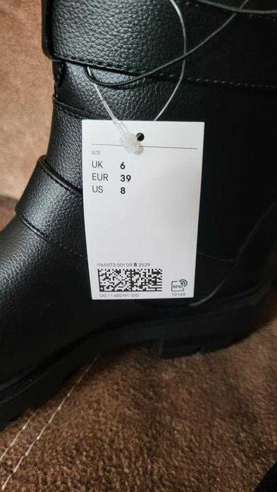 Ботинки H&M 39 чорні черевики жіночі напівчоботи