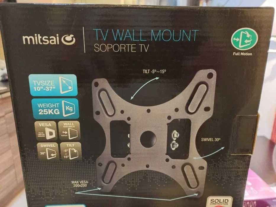 Suporte para TV - com rotação entre 10 graus e 37 graus para os lados