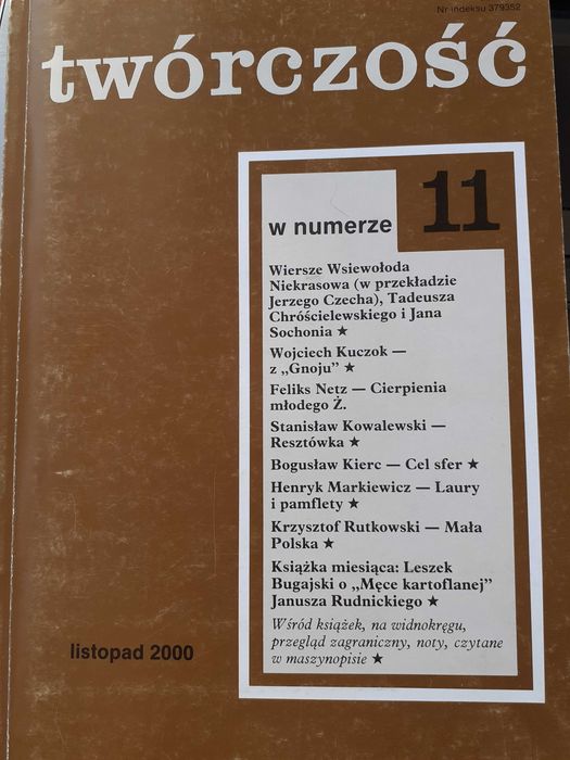 Twórczość. Miesięcznik Literacki. 2000 11.