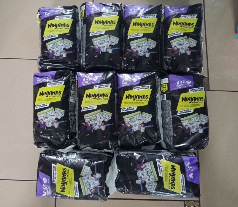 Pieluchy ninjamas 8-12 lat duzy zestaw