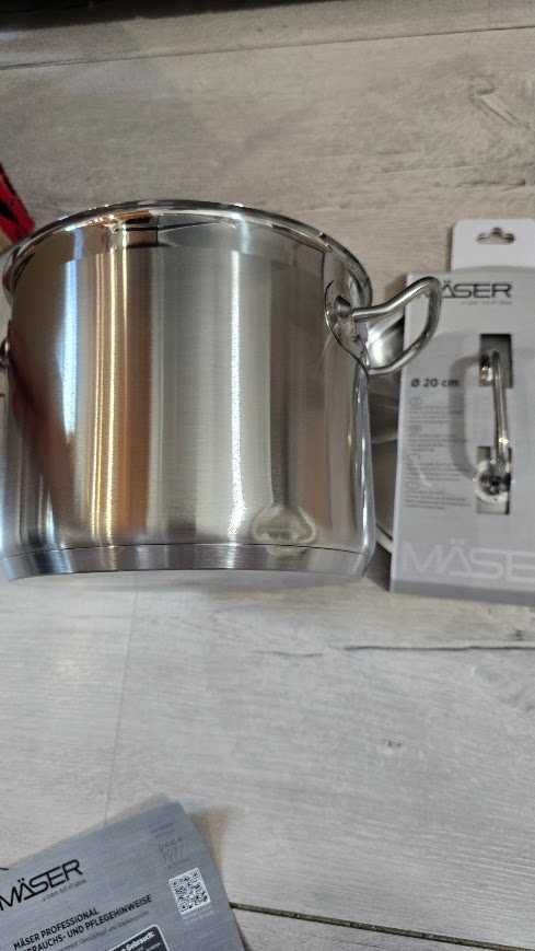 Mäser Professional garnek 5L 20 cm z pokrywką garnek  stal nierdzewna