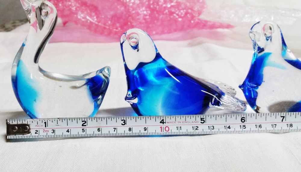 Peças em vidro colorido para decoração