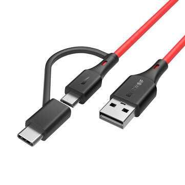 Blitzwolf Kabel Micro USB + adapter USB-C BW-MT3 3A 0,91m