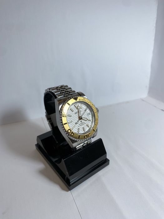 Zegarek automatyczny Seiko mod submariner bialo zloty nh35 tanio!!