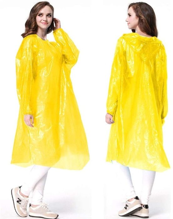 Ponchos descartáveis Impermeável ​​protetor chuva com capuz Adulto