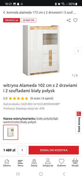 Komplet mebli komoda.i witryna BRW