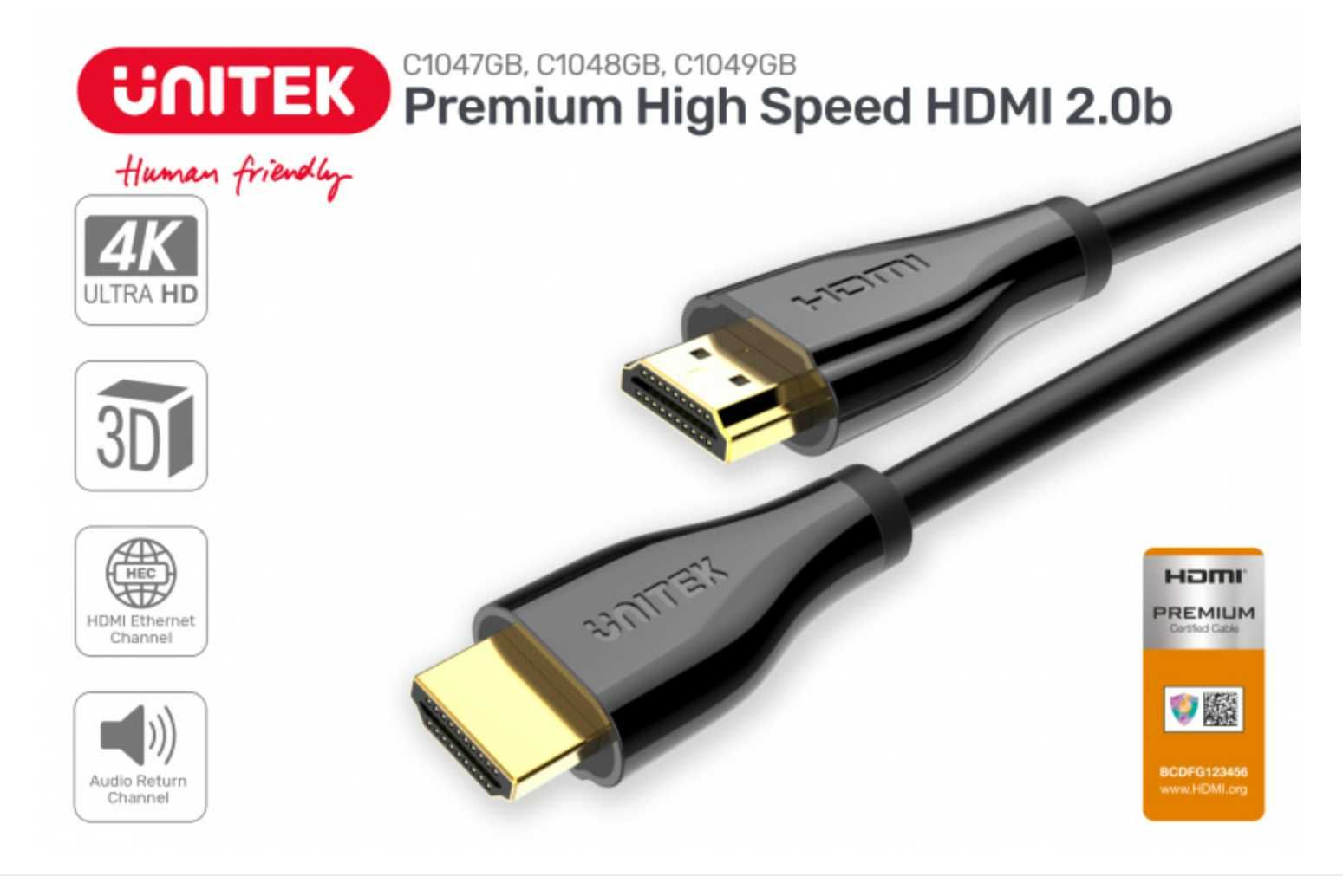 Nowy Kabel HDMI 4K Unitek Premium 1.5m (Certyfikat HDMI)