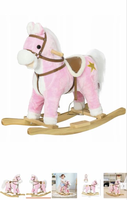 Konik na biegunach pluszowy z dźwiękiem