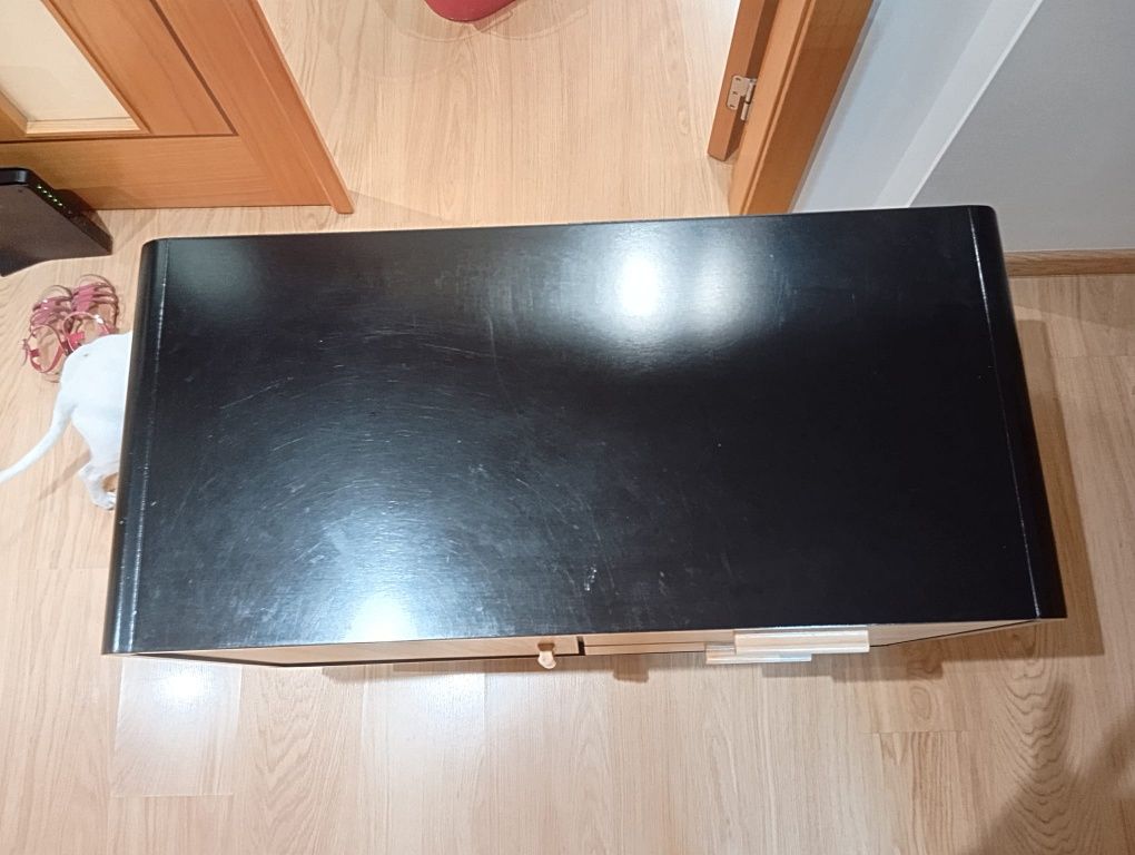 Vendo móvel preto/ pinho 2 gavetas 1 porta