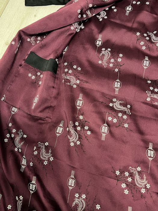 Стильне чорне двустороннє кімоно з драконом