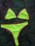 Neonowy żółty zielony kostium kąpielowy bikini