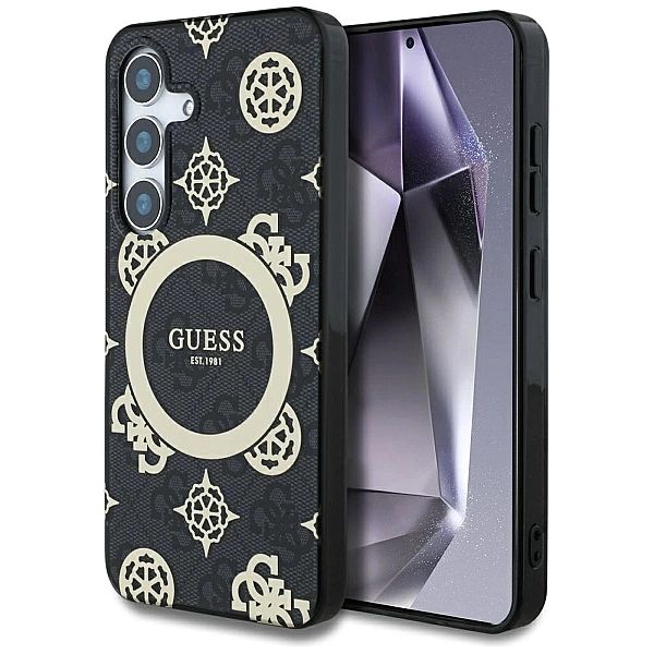 Etui Guess 4G Background Gold Electroplated Peony Pattern MagSafe do S