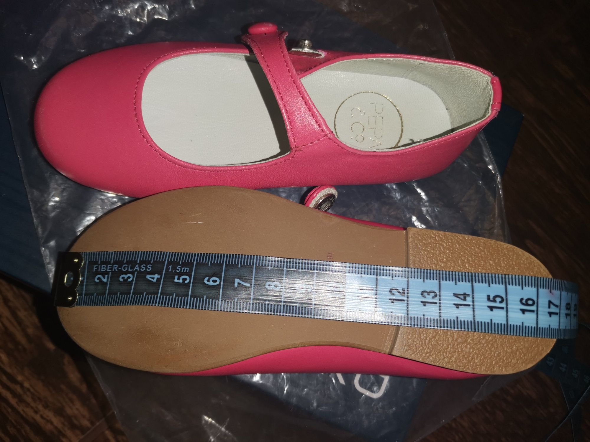 Туфельки рожеві 26 розмір 15см