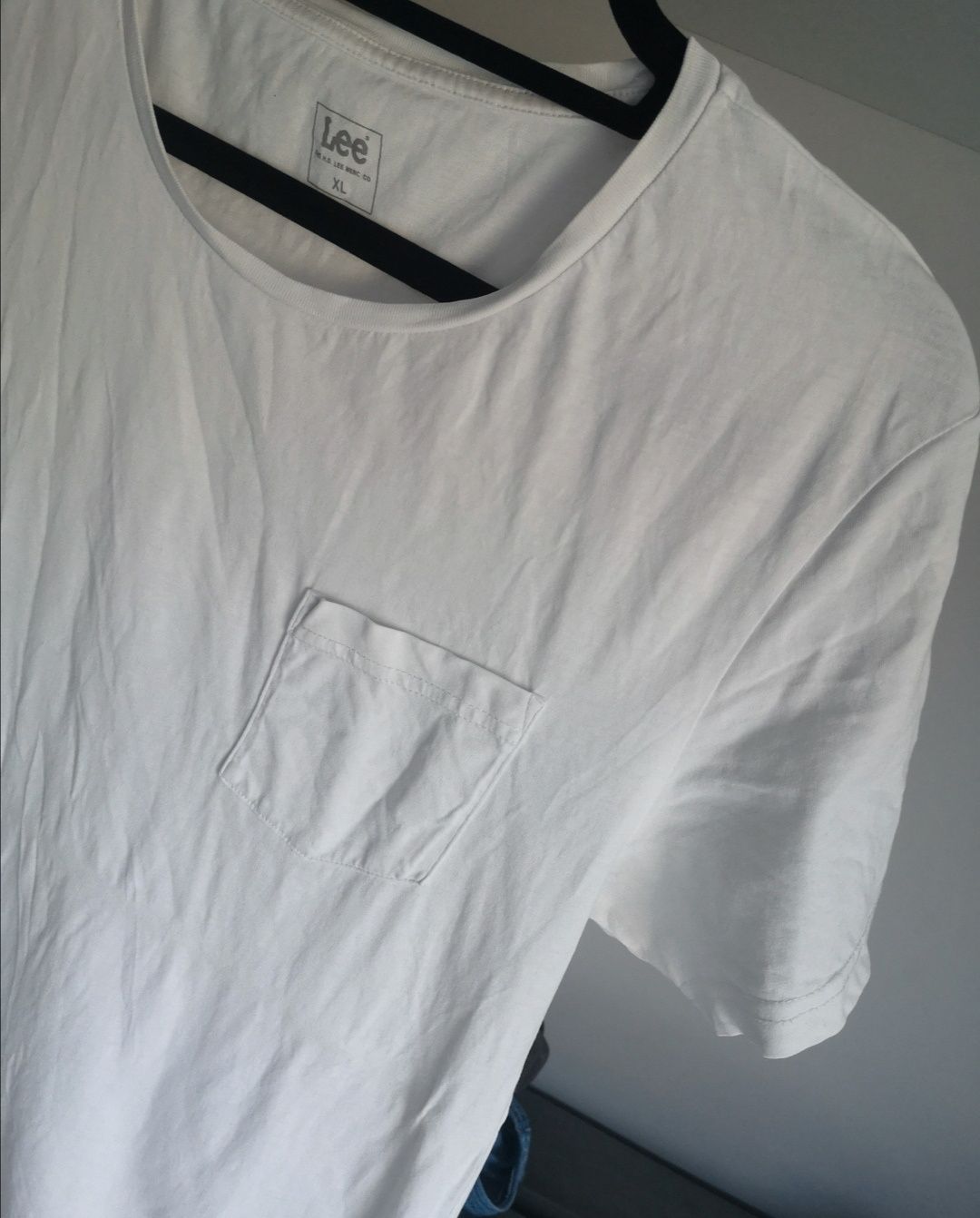 Lee klasyczny biały t-shirt bawełna XL