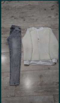 Zestaw bluza+spodnie jeansowe rozmiar 158-164