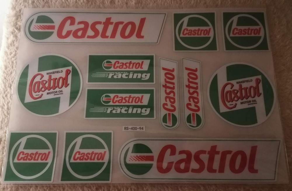 Pack de 12 adesivos Castrol Racing