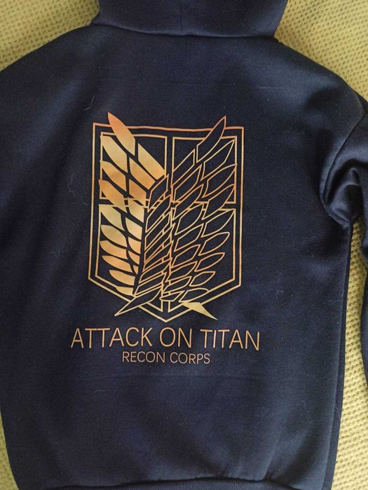 Кофта худі аніме Атака титанів підліткове унісекс розмір - S