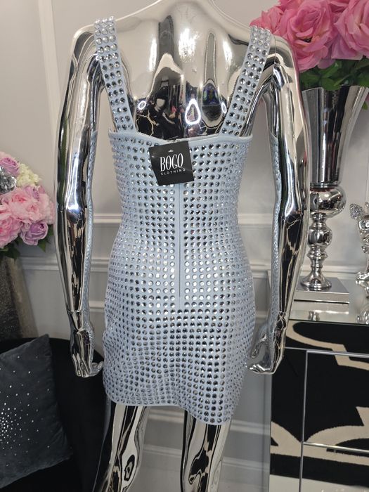 PRZEŚLICZNA sukienka bandażowa kryształki