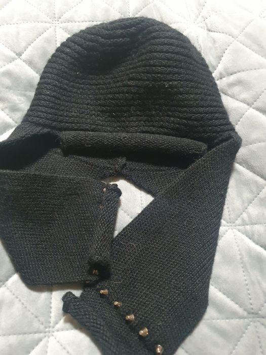 Шапка вушанка чорна дитяча