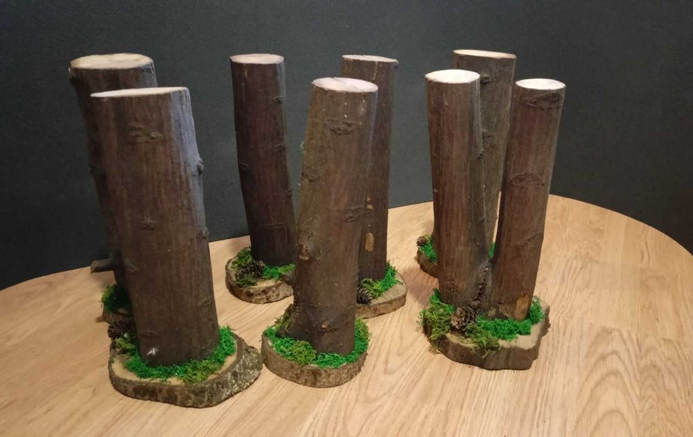 Podstawki paliki na numery stołów wesele boho