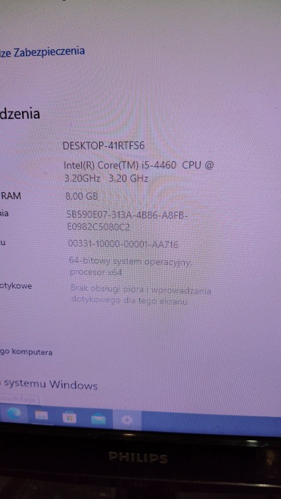 Komputer stacjonarny z monitorem Intel core i5 8GB RAM NVIDIA GeForce