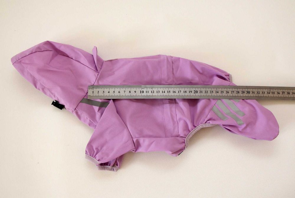 Одяг вітровка дощовик комбінезон для собак із капюшоном S фіолетовий