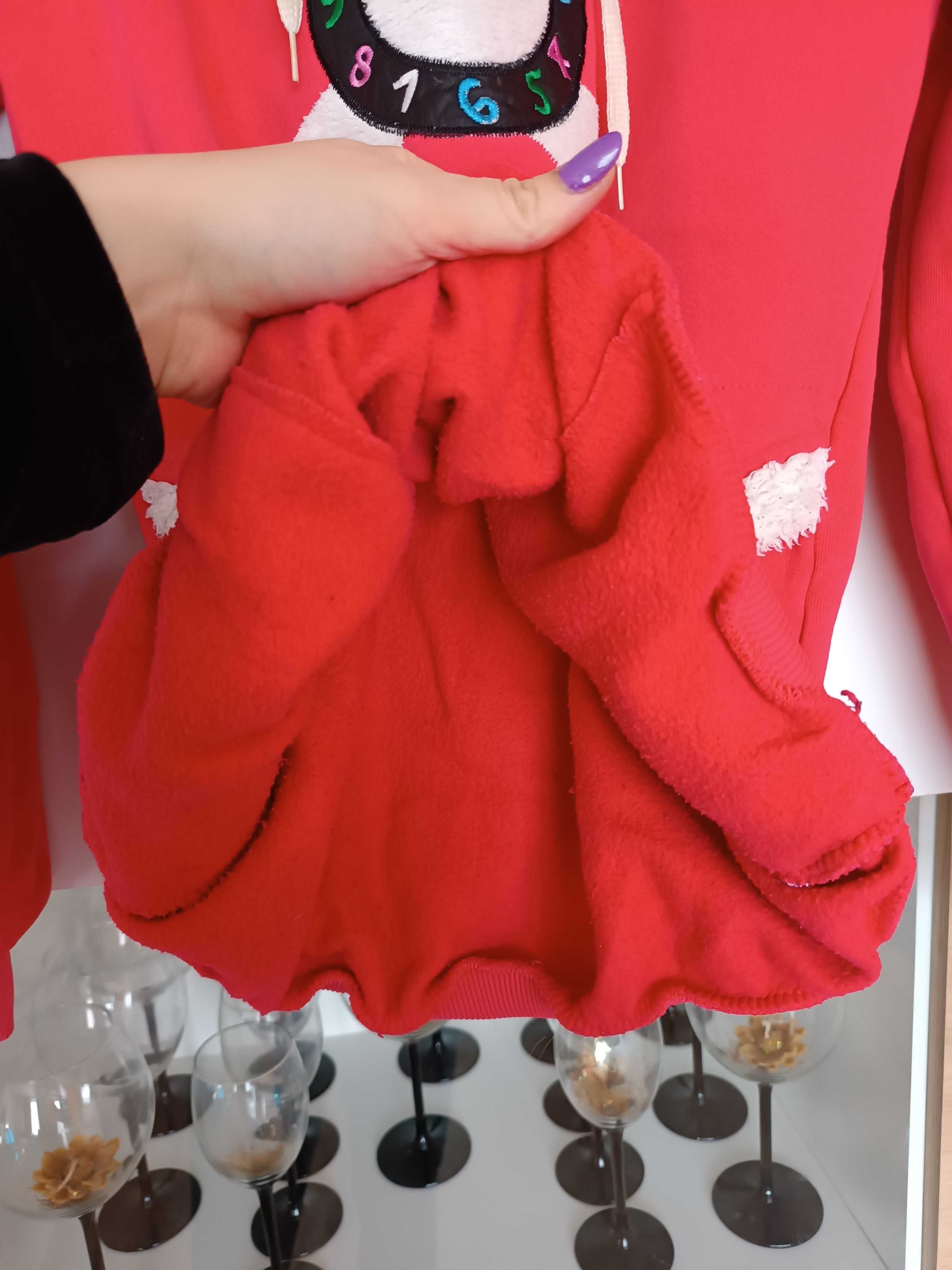 Różowa bluza zegar miś