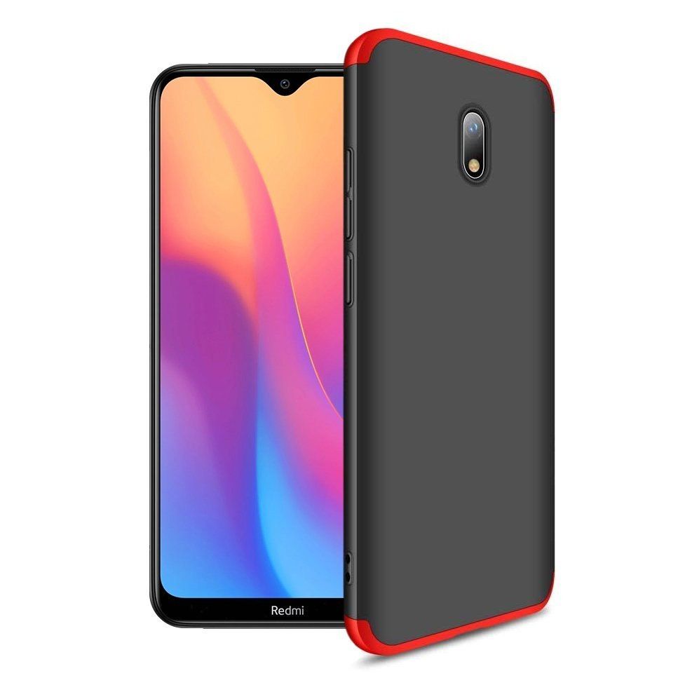 Etui Na Całą Obudowę Przód + Tył Do Xiaomi Redmi 8A Czarno-Czerwony