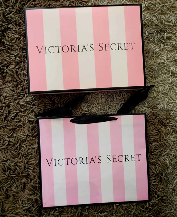 Papirowa torebka Victoria’s Secret rozmiar L i pudełko rozmiar M