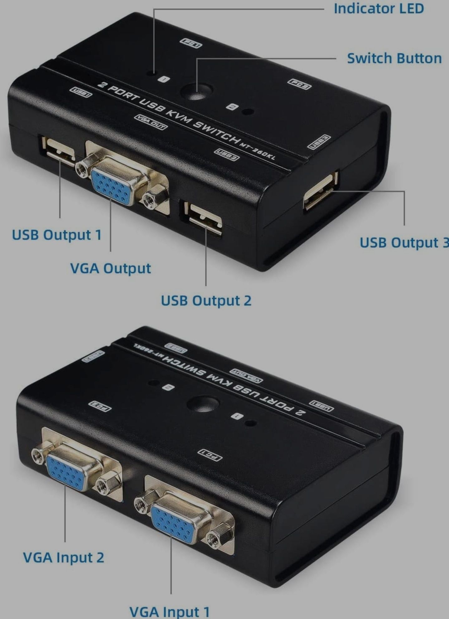 Przełącznik USB VGA kvm