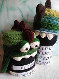 Теплые нарядные шапочки ручной работы для детей