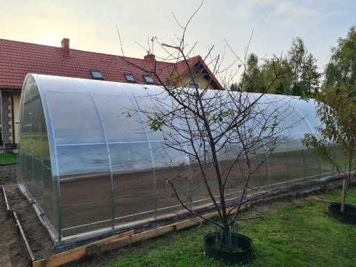 Szklarnia Tunel 4x8m, z poliwęglanu komorowego 4mm, profil 40x20mm