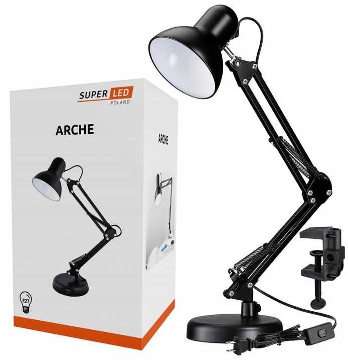 NOWA Lampka biurkowa kreślarska E27 LED + uchwyt klips SuperLED