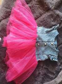 eansowa sukienka z różowym tiulem, rozmiar 62
