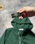 Junior green zip hoodie