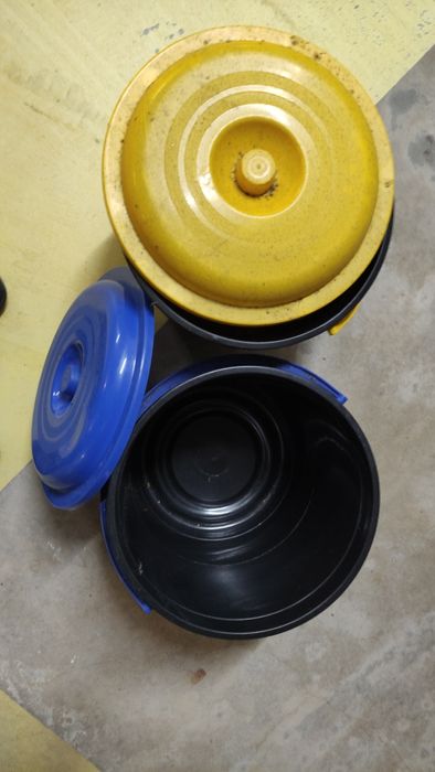 3 baldes de reciclagem