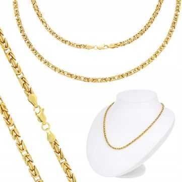 Luksusowy łańcuszek królewski srebro+24k 60cm 3,5mm złoto GWARANCJA