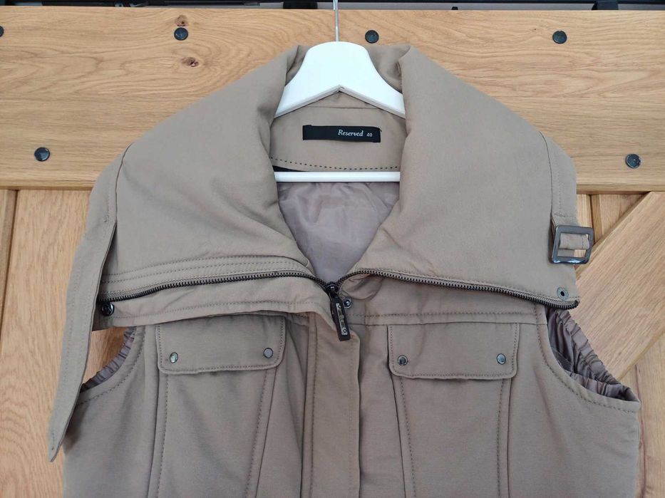 Kamizelka, bezrękawnik damski Reserved, rozm.40, beżowy