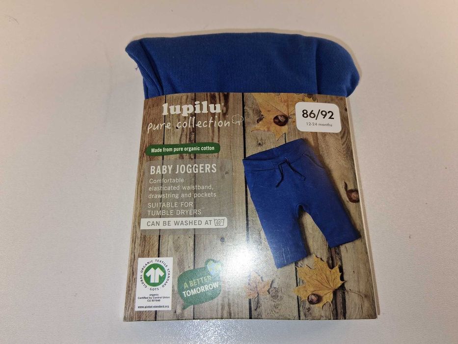 A270 Lupilu Pure Collection Spodnie Dresowe Joggersy Bawełniane 86/92