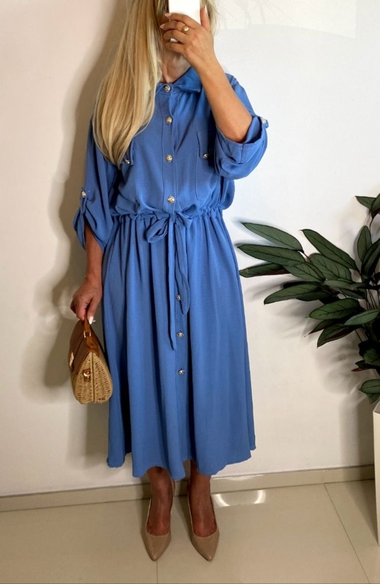 Sukienka plus size 4xl 5xl wiskoza wyszczuplająca
